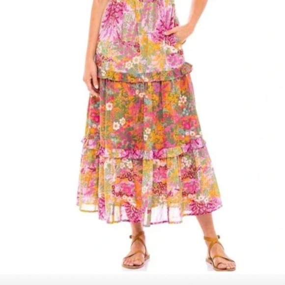 Banjanan Hazel Midi Dress in Loki’s Garden Caramel and Lilac NWOT XXL - Picture 3 of 7